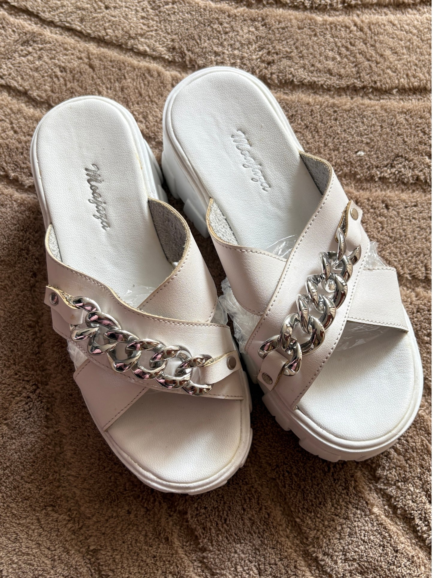 Sandalias Blancas 36 (ÚNICA TALLA)